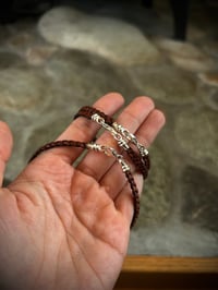 Image 2 of Braided Leather Clip On Bracelet