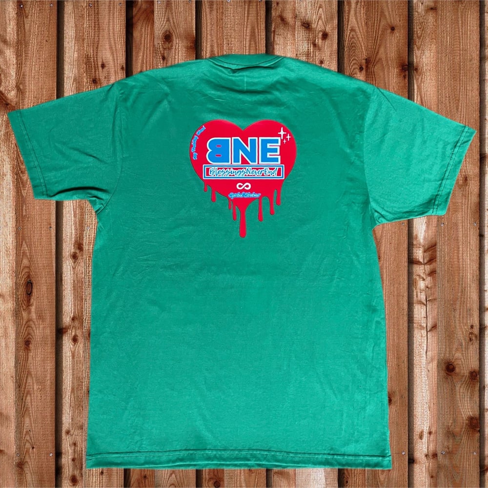 BNE Drippy Heart Tee (green)