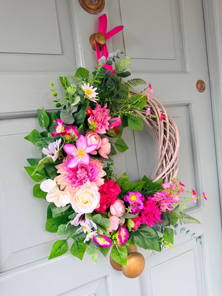 Image of 35cm Pink Grey Wicker 