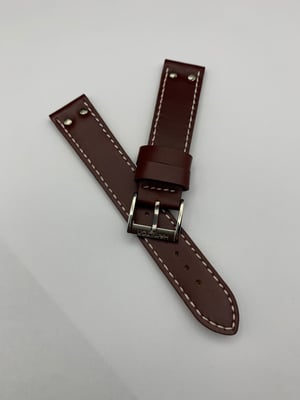 Image of Heavy Duty genuine leather strap for hamilton gents watch, BROWN-20mm,New