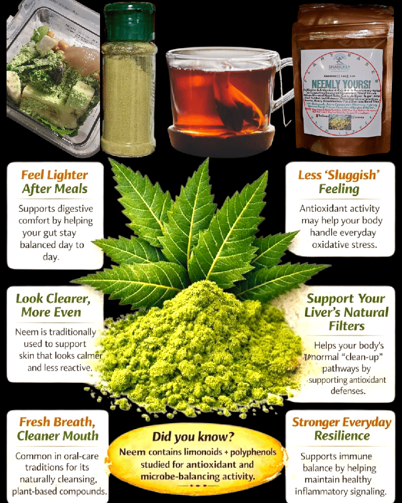 NEEMLY YOURS!  Powder/Leaves/Teabags. Diabetes-Fungi-Viruses-Parasites-Allergies-Infections.
