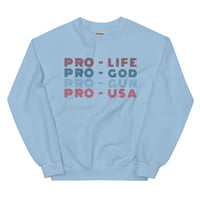 Image 4 of PRO - Life, God, Gun, USA - Unisex Sweatshirt from PatriotsCo.com