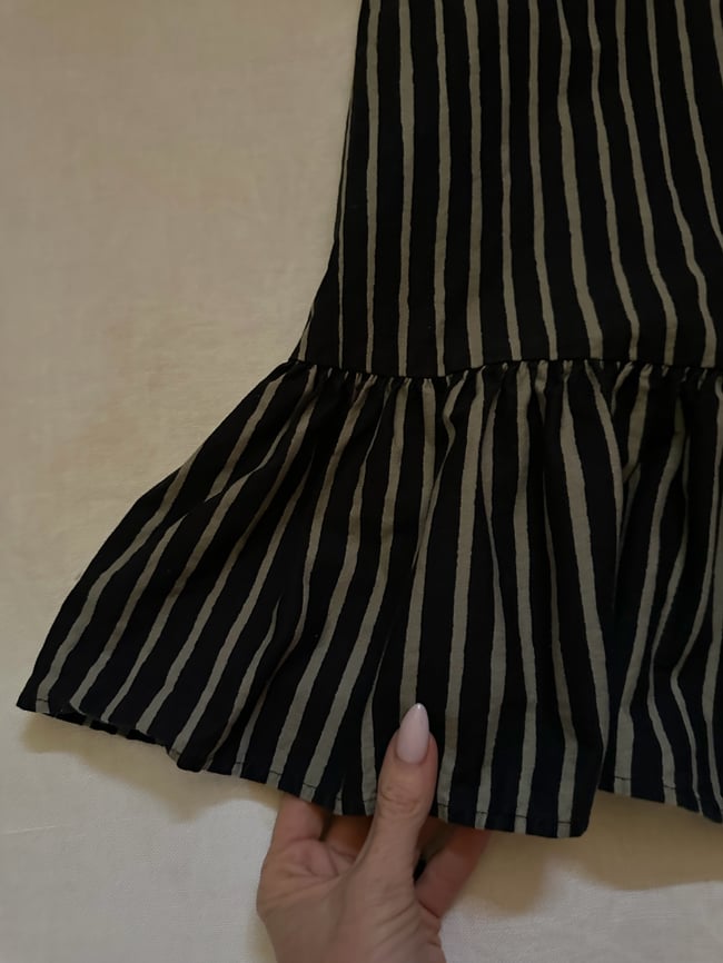 1970s Marimekko stripe flutter sleeve dress 