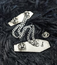 Image 2 of "Cross My Heart and Hope To Die" Collar Chain Lapel Pin Duo