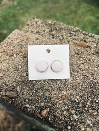 Baby Pink Button Earrings