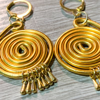 Image 3 of Golden Spiral High Earrings (available in other colors) 