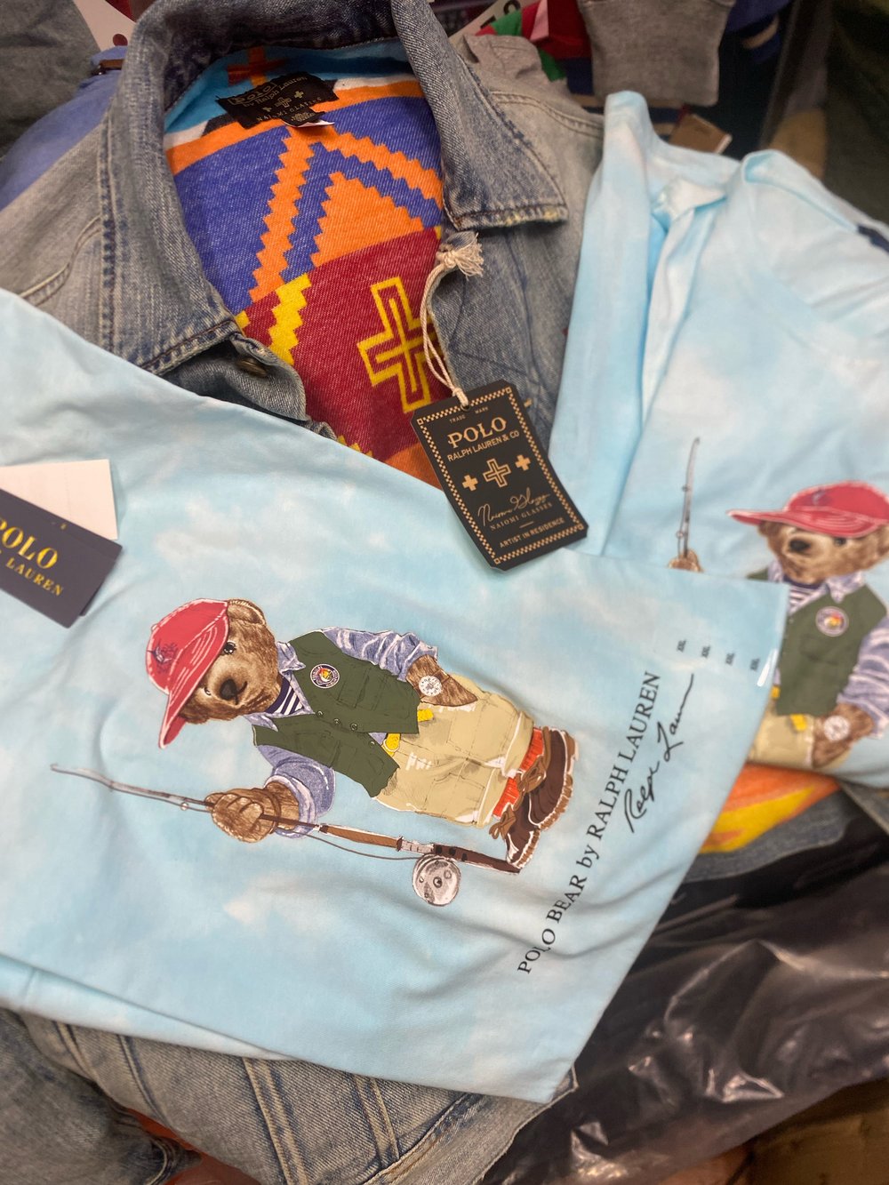 Polo bear tees fishing pole 