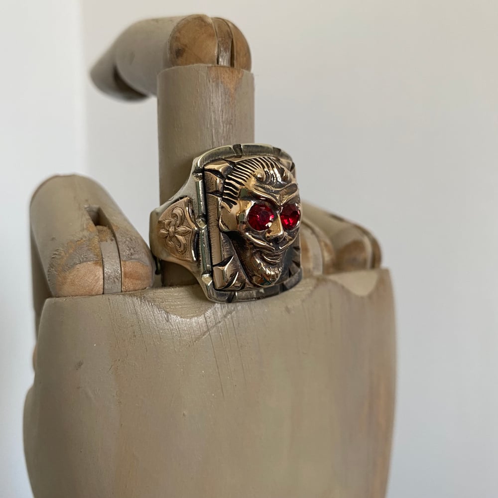 DEVIL WITH RUBY EYES MEXICAN BIKER RING