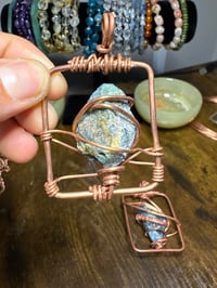 Image 2 of Blue Apatite Copper PENDANT ONLY