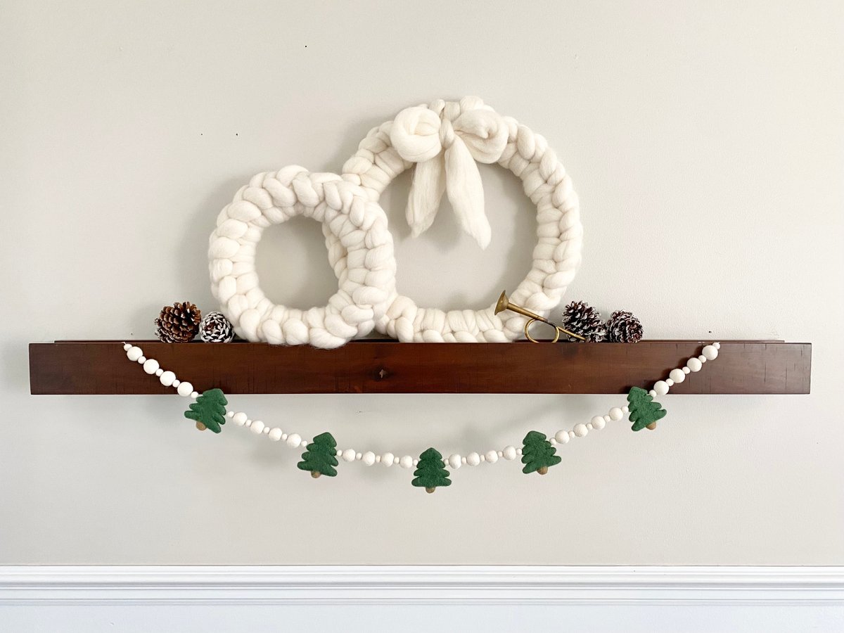 Snow Garland with Cotton Balls and String