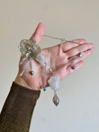 Image 4 of 🤍Lichen Raw Quartz Crystals Orchid Necklace🤍