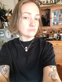 Image 6 of Pink agate and deer tooth necklace