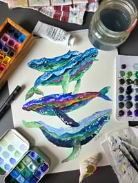 Image 5 of "Mountains in Whales" Original