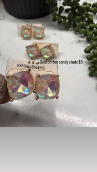 Gold cotton candy studs