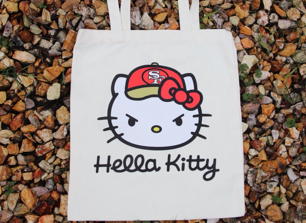 Image of Hella Kitty San Francisco 49ers Canvas Tote