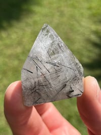 Image 3 of Black Tourmaline In Clear Quartz Tower #2059
