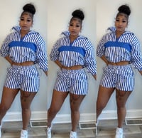 Pullover Stripe Short Set