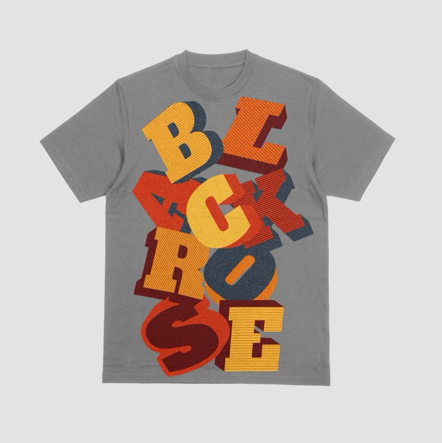 Image of BLACK ROSE SCRAMBLE TEE (GROW GRAY)