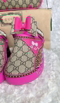 Image 3 of Pink Gorg girl crocs w/ matching crossbody