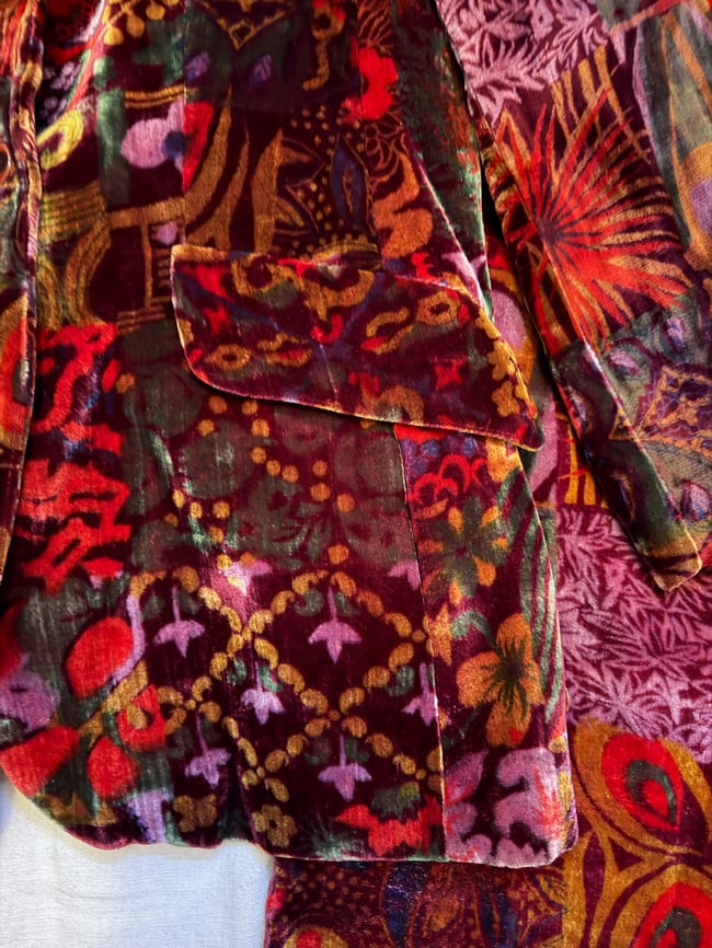 late 60s Indian silk velvet trouser suit 