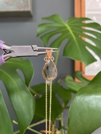 Image 2 of Gold Labradorite Sunset Teardrop Crystal Necklace