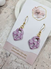 Purple Padlock Earrings