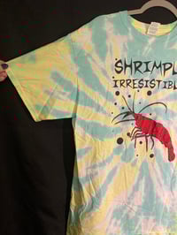 Image 2 of LARGE  Shrimply Irresistible Blacklight Reactive Tie Dye Shirt 2