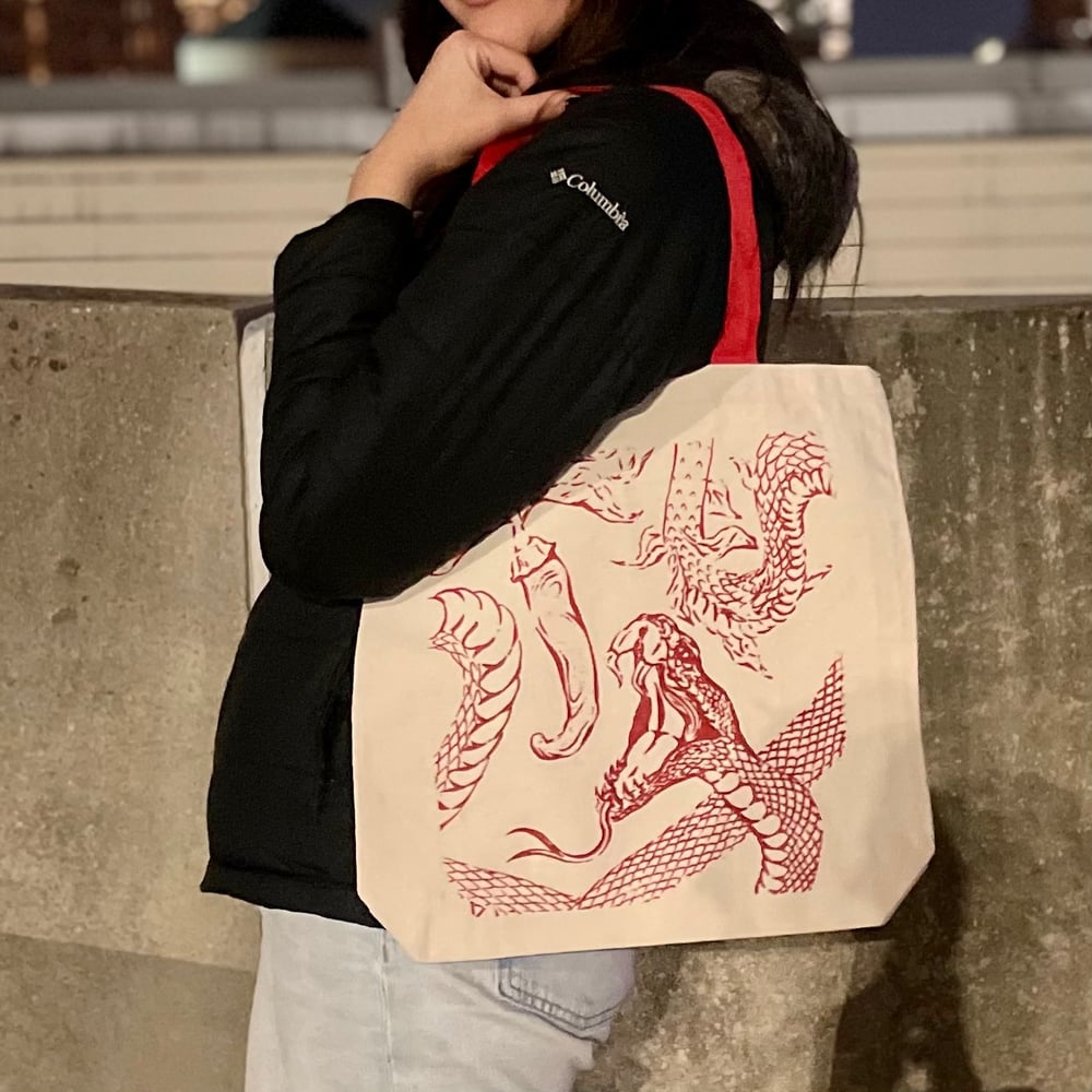 Snake Garden Canvas Tote