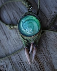 Image 9 of Teal Blue Snaggletooth Pendant