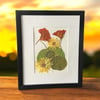 Genuine Nasturtium And Calendula Wildflower Art In 8" X 10" Frame (Item# 2022088)