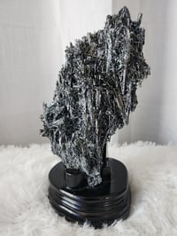 Image 1 of 1.8lb Stibnite Rare Crystal Specimen with Custom Stand 