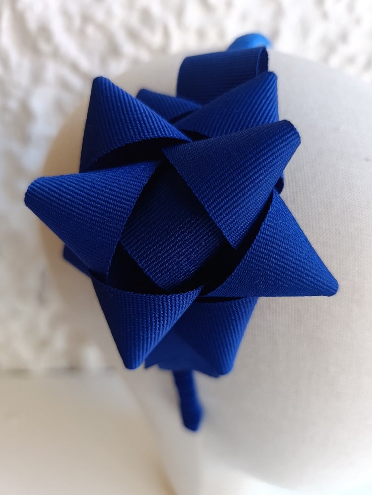 Image of Cerchietto coccarda blu elettrico 
