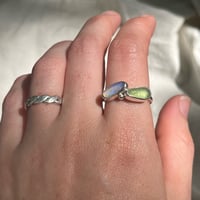 Image 2 of OPAL/GREEN SKEW RING (M)