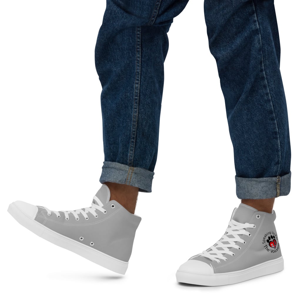 Image of Men’s Silver high top canvas shoes