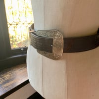 Image 11 of Montana Silversmiths German Silver Leather Western Belt