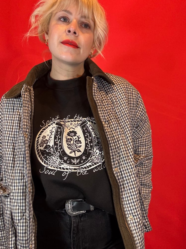 Image of Embroidered spirit of the west, soul of the wild sweatshirt