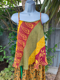 Image 3 of Kimono and cami set -yellow green red
