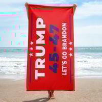 Image 1 of Trump 45-47 Let's Go Brandon Beach Towel