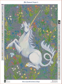 Image 3 of Unicorn Full Size Diamond Painting by Hannah Spiegleman 
