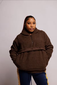 Image 1 of Brown Sherpa Fleece Hoodie