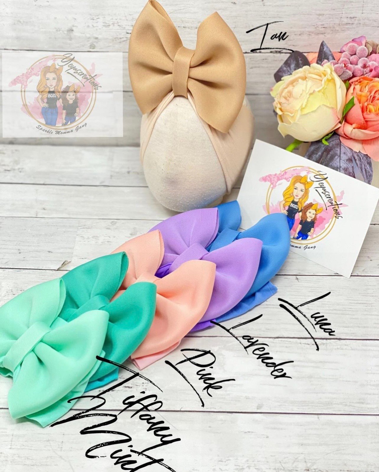 Image of Over The Top Marshmallow nylon headbands 