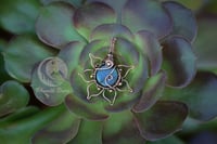 Hand Crafted Copper Wire Wrapped Labradorite Flower Pendant