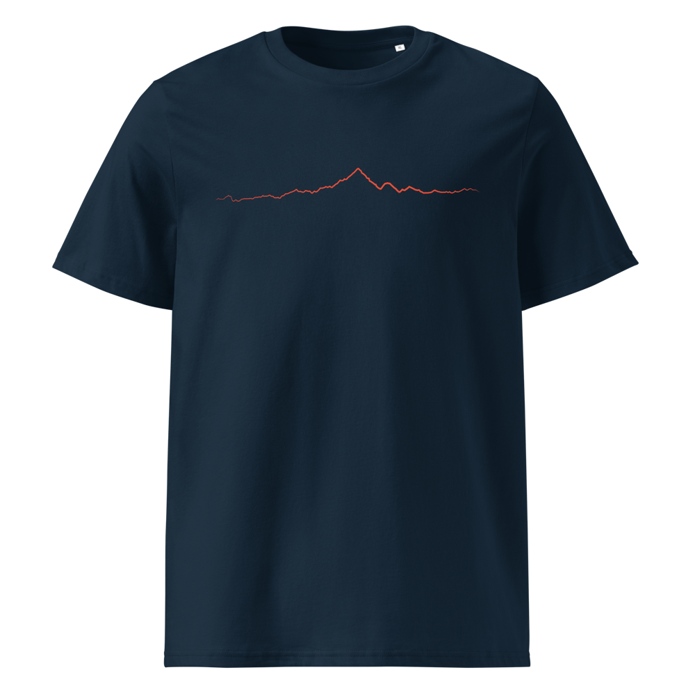 Monviso T-shirt in Cotone Organico Unisex blu navy / rosso PULSE