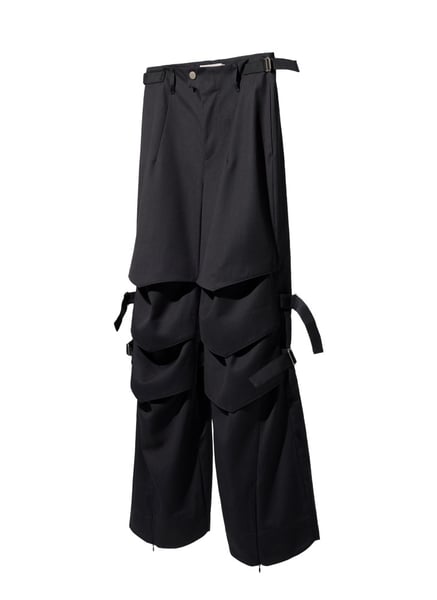 Image of EQUALNEAR - Armor Flared Pants (Grey)