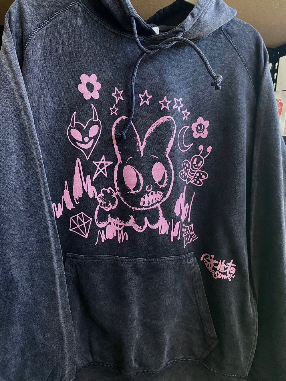 Image of BICHOTA SEASON BUNNY HOODIE - ACID WASH 