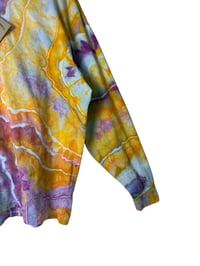 Image 5 of XL Unisex Adult Soft Long Sleeve Tee in Bright Geode Ice Dye