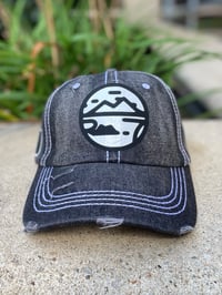 Mista Seven “Distressed” Denim  SnapBack Black White 
