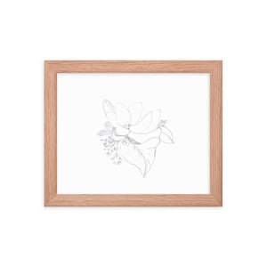 Image of Framed Floral Print Poster - Magnolia Blossom