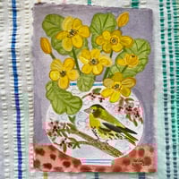 Image 3 of Siskin and Primroses