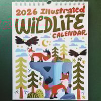 Image 1 of 2026 Illustrated Wildlife Calendar Letter Size